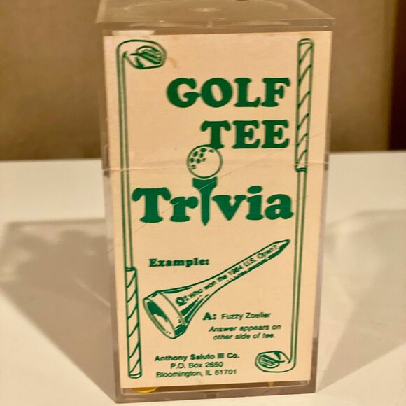 Golf Tee Trivia Set | Vintage Golf Collectible | Fun Sports Trivia Game - Picture 2 of 6